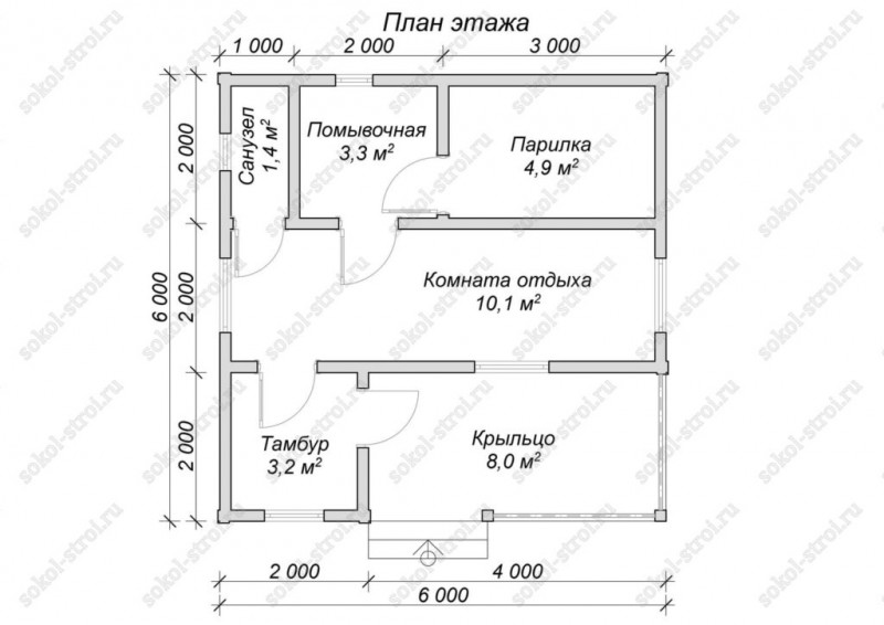 Баня из бруса 6х6 «ББ-12»