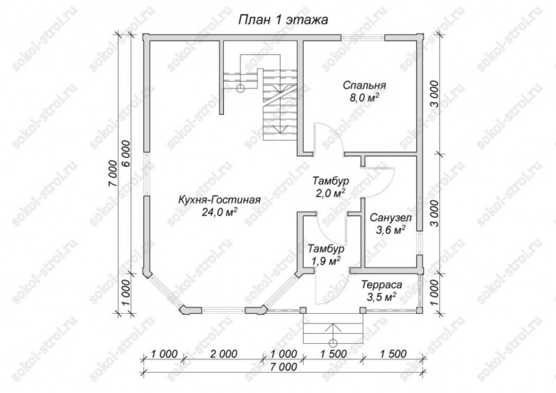 Дом под усадку 7х7 «ДПУ-38»